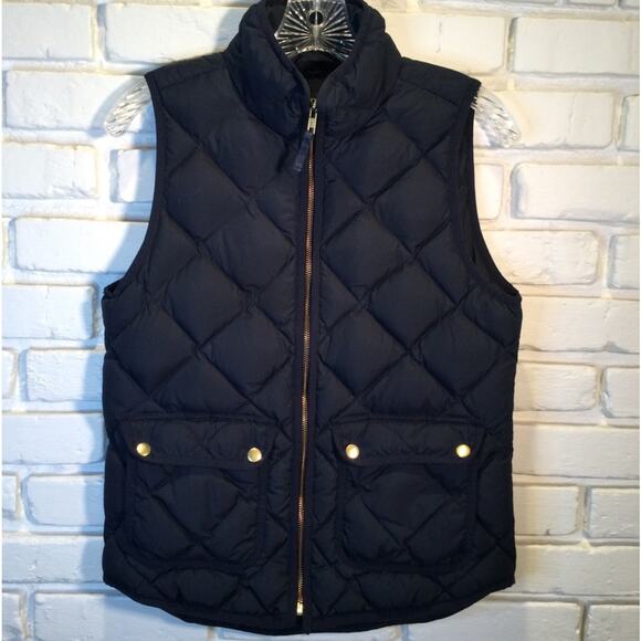 J. Crew Navy Down Quilted Vest XS - Picture 1 of 4